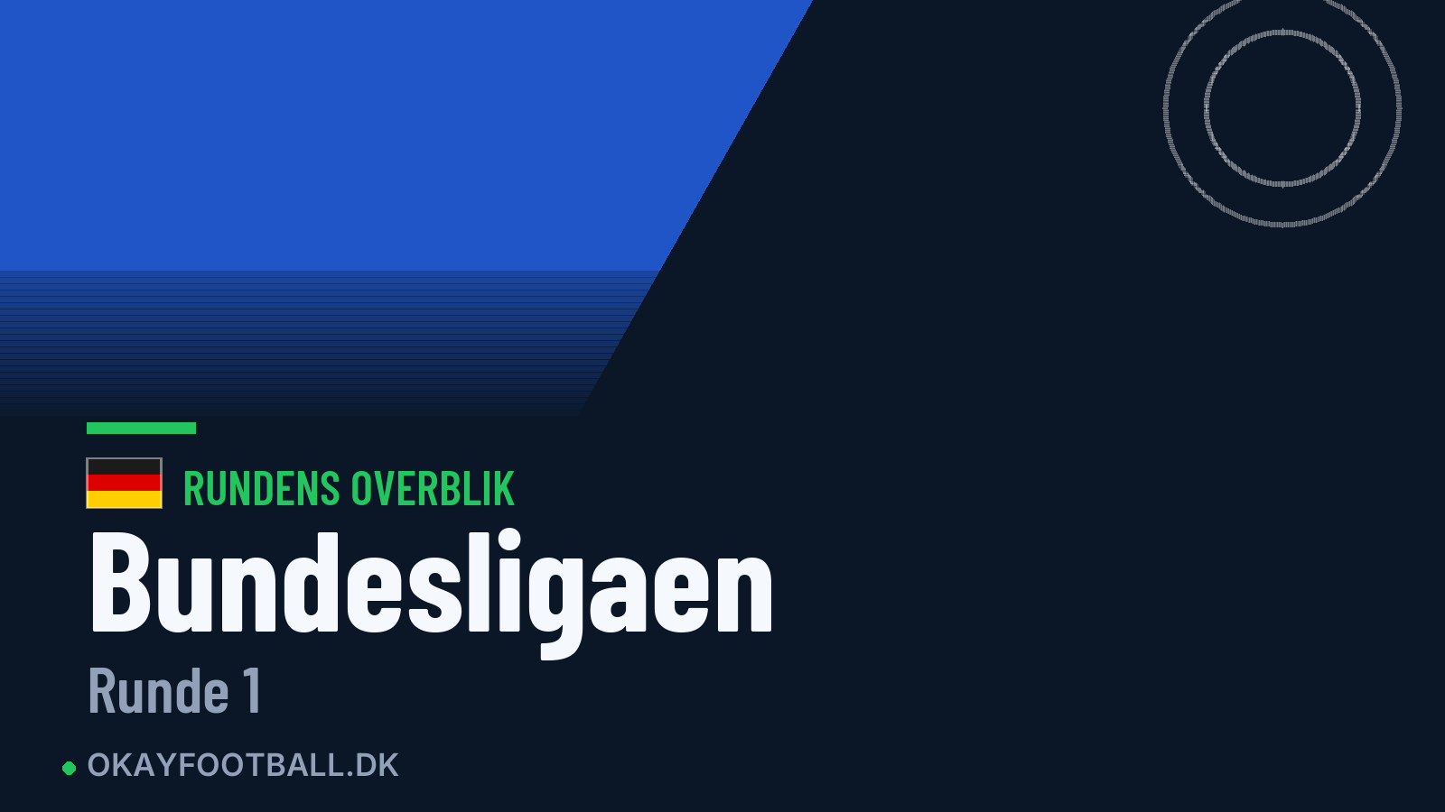 Bundesligaen: rundens overblik, runde 1