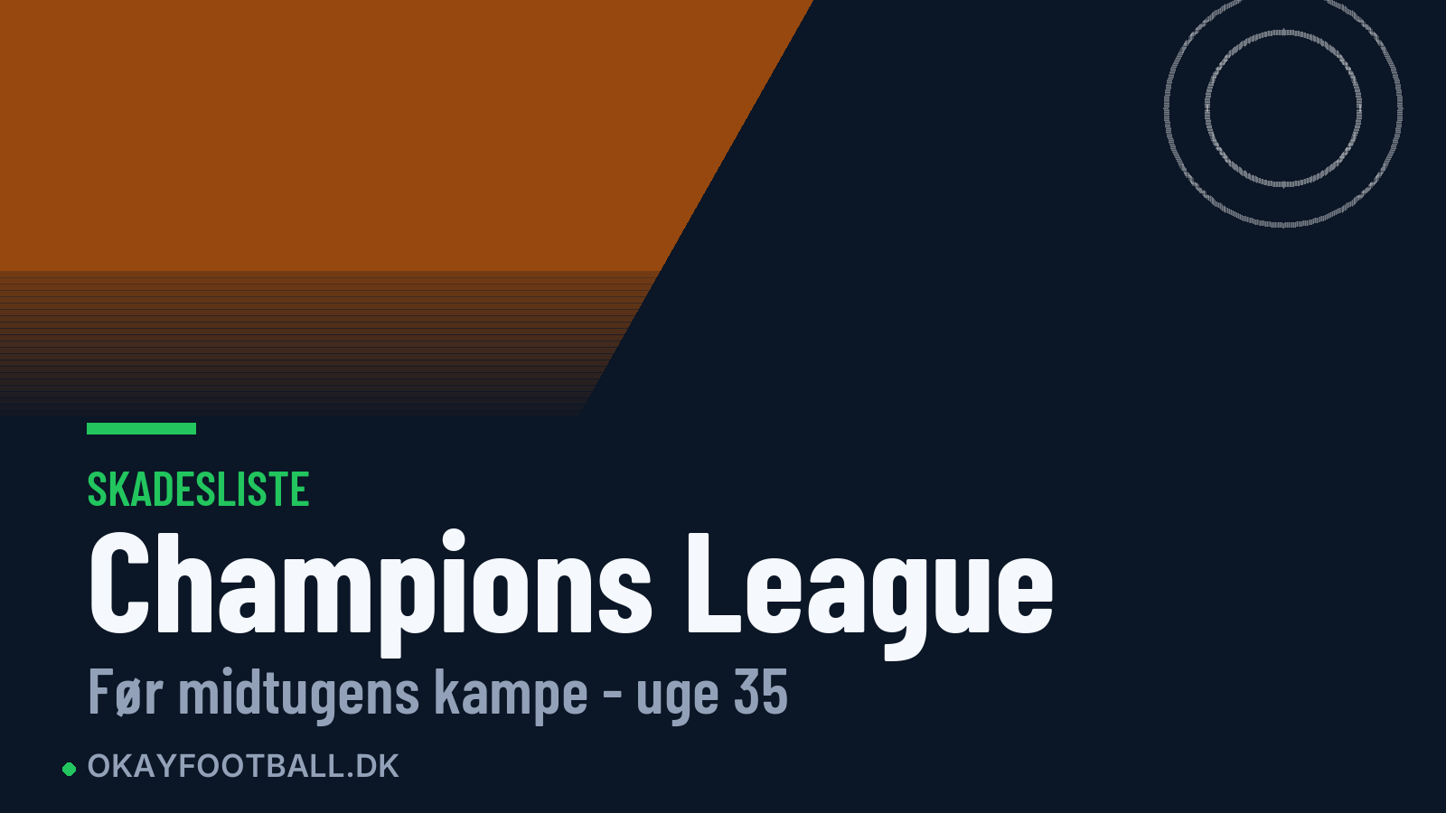 Champions League: skadesliste uge 35