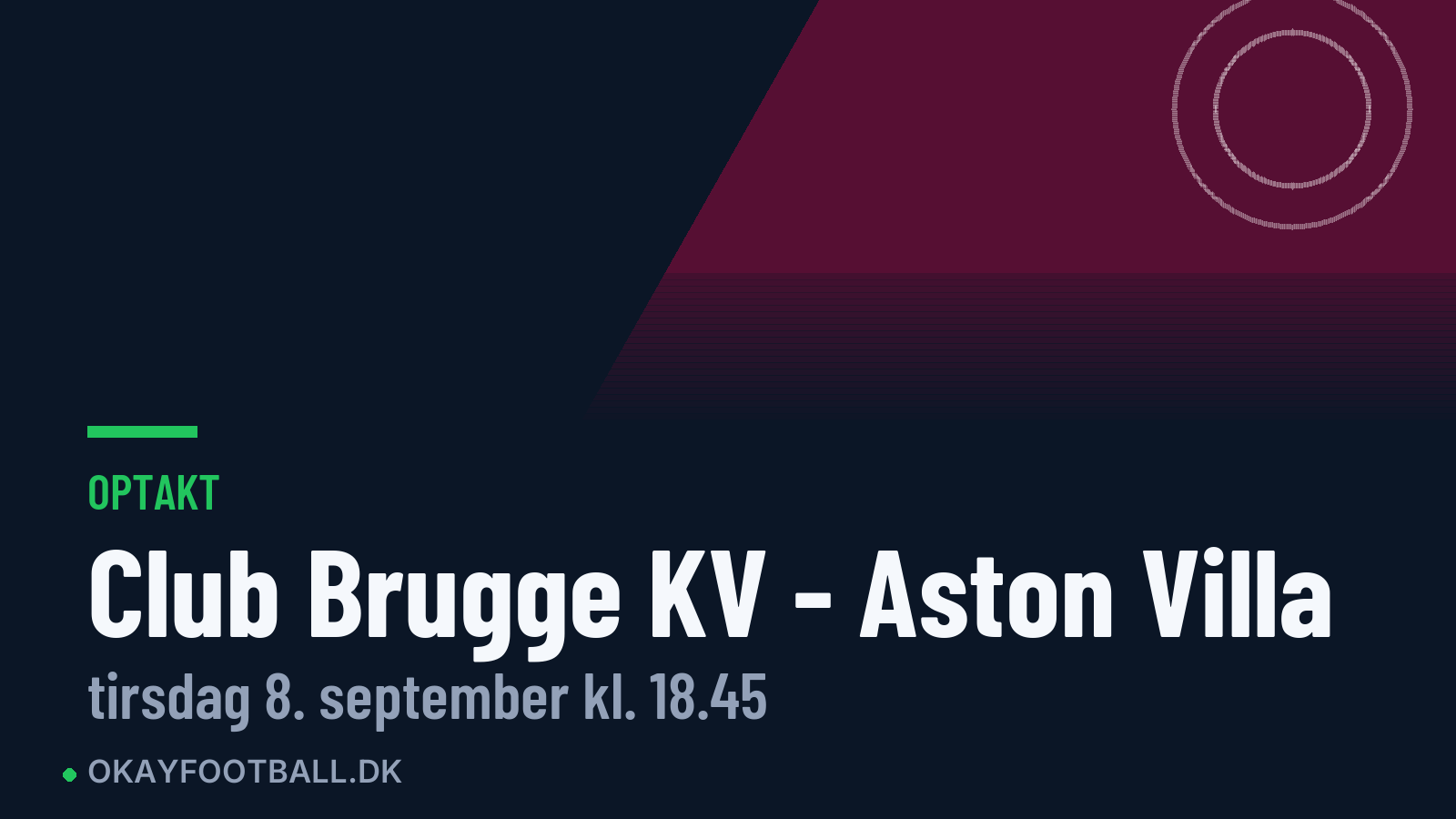 Optakt: Club Brugge KV mod Aston Villa