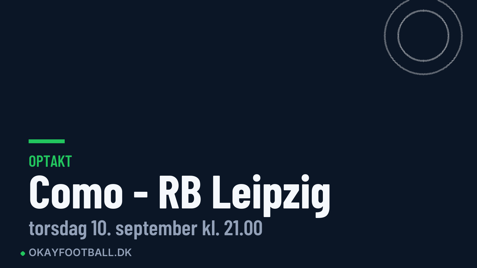 Optakt: Como mod RB Leipzig