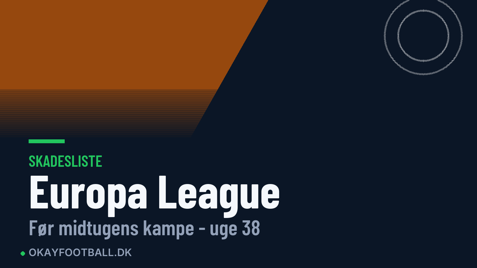 Europa League: skadesliste uge 38