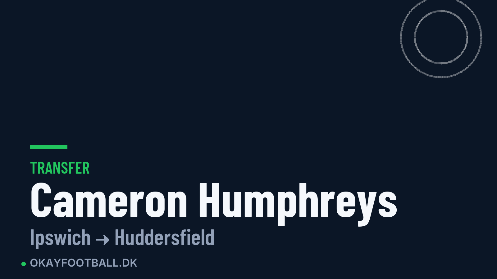 Cameron Humphreys skifter til Huddersfield