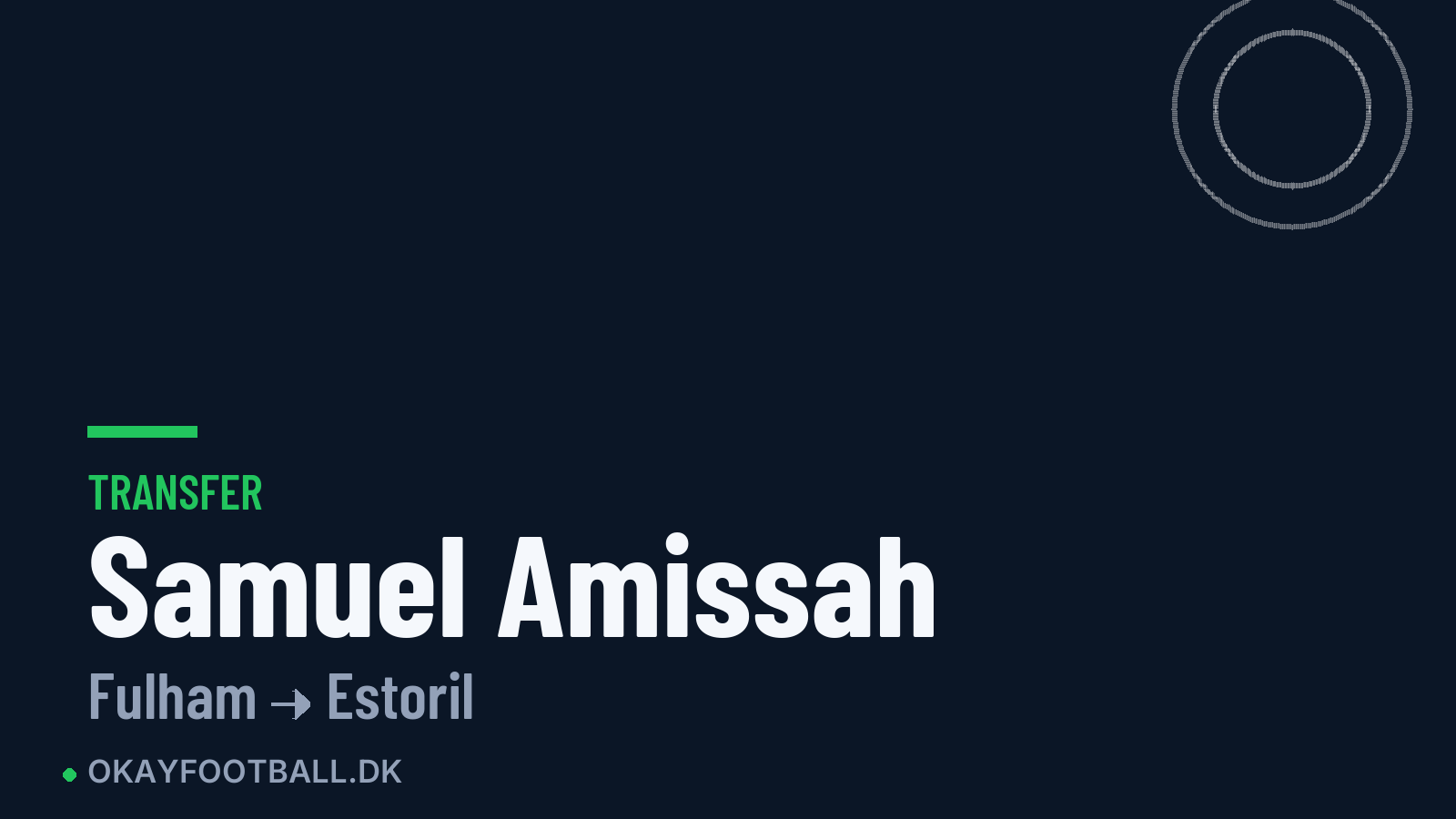 Samuel Amissah skifter til Estoril