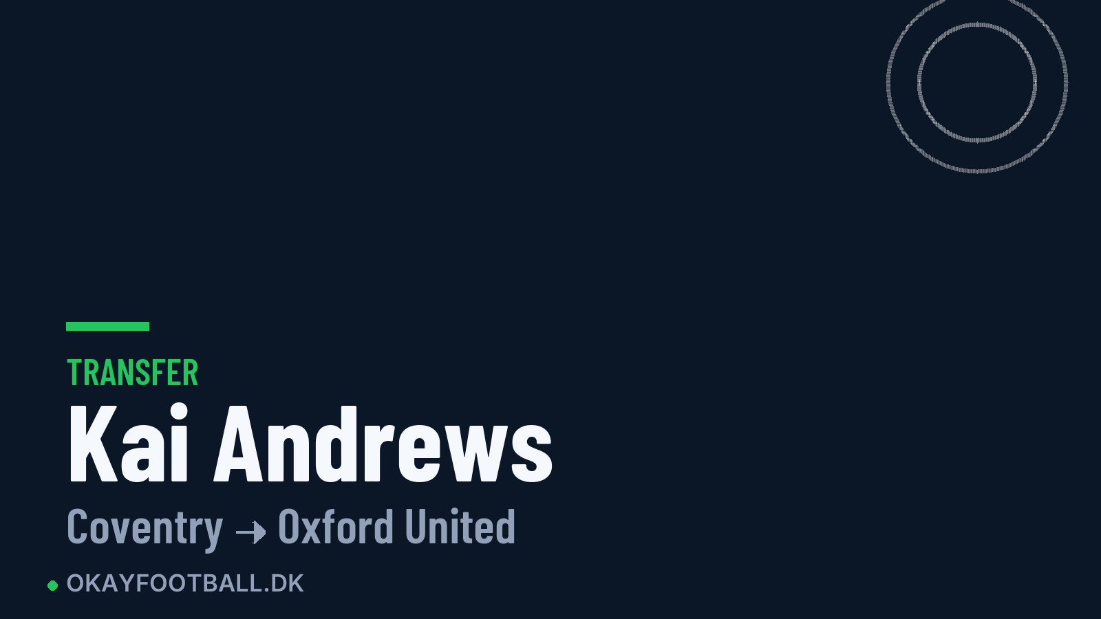 Kai Andrews skifter til Oxford United